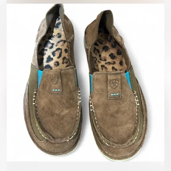 Ariat Brown and Blue Women's Loafers - Picture 2 of 8